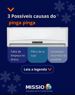 causas do pingamento ar condicionado
